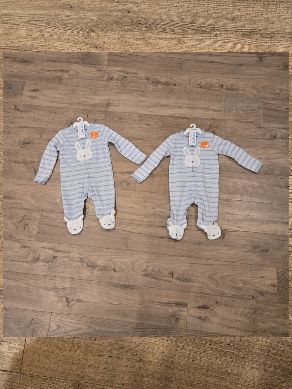 NWT Carter's Baby Boy Twins set Spring Bunny Sleeper x2 - 3 Months 🐰